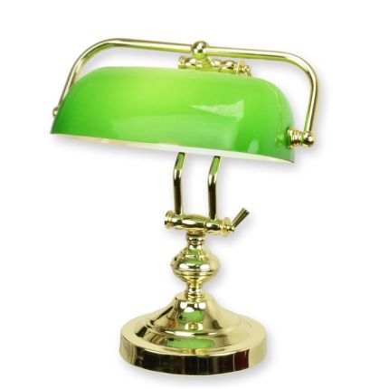 Bankerlampe mit Messing, A BRASS BANKER'S LAMP