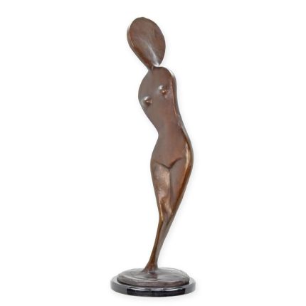 Moderne Bronzefigur weiblicher Akt, A MODERNIST BRONZE SCULPTURE OF A FEMALE NUDE