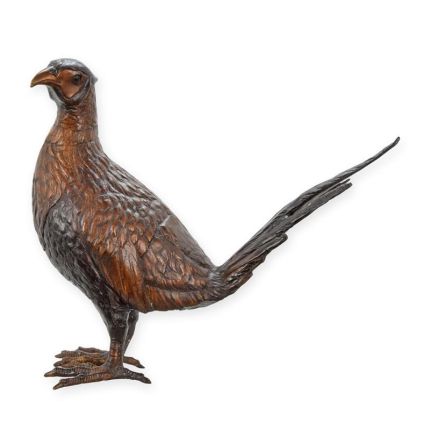 Bronzefigur Fasan, A BRONZE SCULPTURE OF A PHEASANT