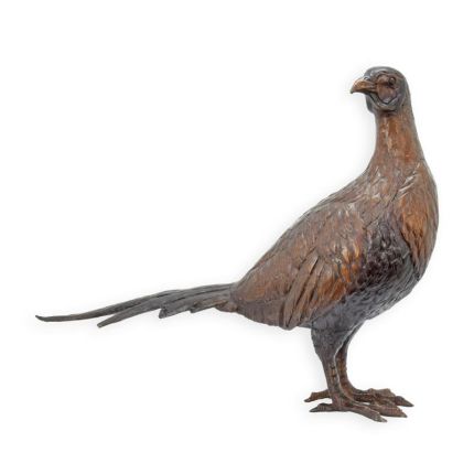 Bronzefigur Fasan, A BRONZE SCULPTURE OF A PHEASANT