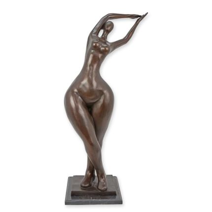 Moderne Bronzefigur weiblicher Akt, A MODERNIST BRONZE SCULPTURE OF A FEMALE NUDE