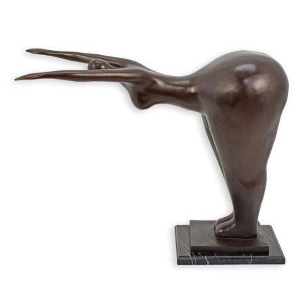 Moderne Bronzefigur weiblicher Akt, A MODERNIST BRONZE SCULPTURE OF A FEMALE NUDE