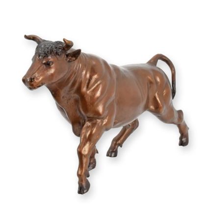 Bronzetierfigur Stier, Stierfigur, A BRONZE SCULPTURE OF A BULL