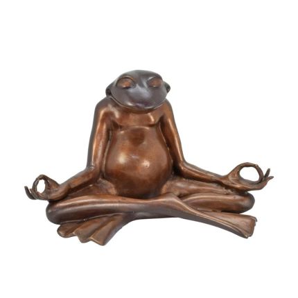 Bronzetierfigur meditierender Frosch, Froschfigur, Tierfigur, Bronzefrosch, Gartenfigur, A BRONZE SCULPTURE OF A MEDITATING FROG