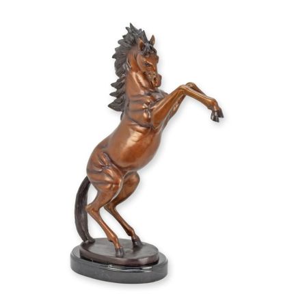 Bronzetierfigur Pferd, Pferdefigur, Bronzepferd, Gartenfigur, Tierfigur, A BRONZE SCULPTURE OF A REARING HORSE