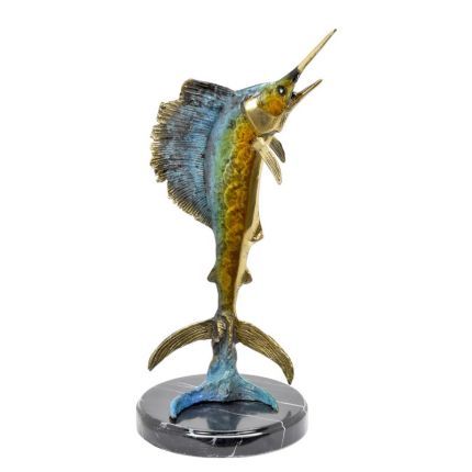 Bronzefigur Segelfisch, A BRONZE SCULPTURE OF A SAILFISH