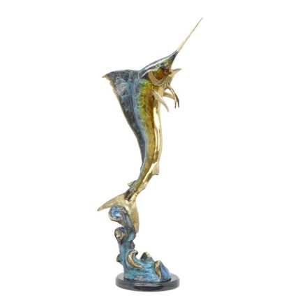 Bronzefigur Marlin, Fisch, A BRONZE SCULPTURE OF A MARLIN