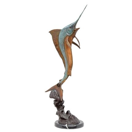 Bronzefigur Marlin, Fisch, A BRONZE SCULPTURE OF A MARLIN