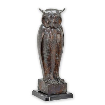 Bronzefigur Eule, A BRONZE SCULPTURE OF AN OWL