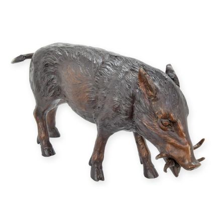 Bronzefigur Wildschwein, A BRONZE SCULPTURE OF A WILD BOAR