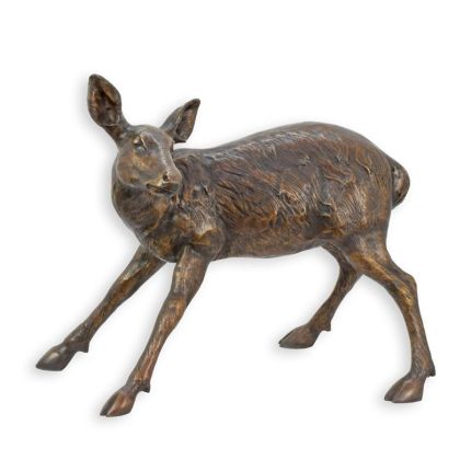 Bronzetierfigur Rehkitz, A BRONZE SCULPTURE OF A FAWN