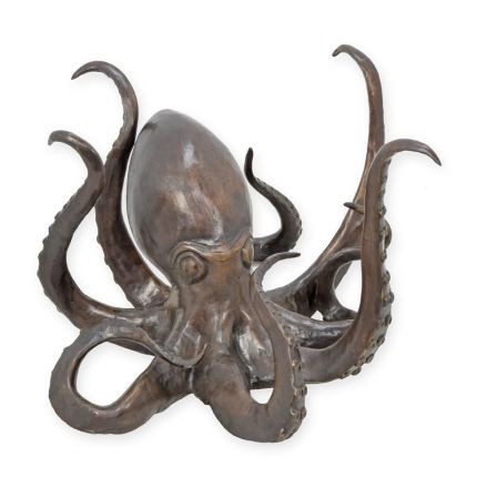 Bronzetierfigur Oktopus, Krake, A BRONZE SCULPTURE OF AN OCTOPUS