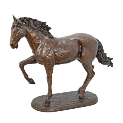 Bronzefigur Pferd, A BRONZE SCULPTURE OF A GALLOPING HORSE