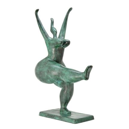 Moderne Bronzefigur nackte Tänzerin, A MODERNIST BRONZE SCULPTURE OF A FEMALE NUDE DANCER