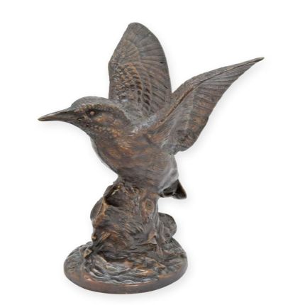 Bronzetierfigur Eisvogel, A BRONZE SCULPTURE OF A KINGFISHER