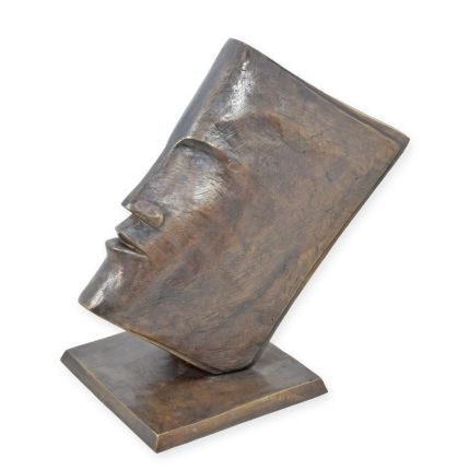 Bronzefigur Buchgesicht, A BOOK FACE BRONZE SCULPTURE