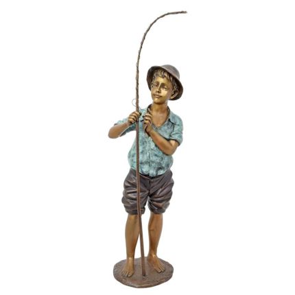 Bronzefigur Fischer, Jungenfigur, A BRONZE SCULPTURE OF A FISHER BOY