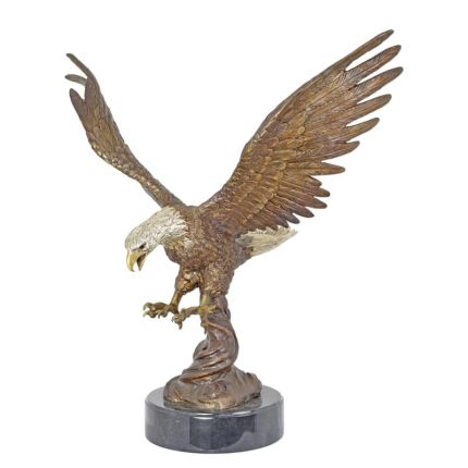 Bronzetierfigur angreifender Adler - H. 76 cm