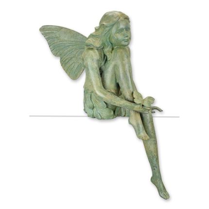 Bronzefigur Elfe, Fee, A BRONZE SCULPTURE OF A SEATED FAIRY