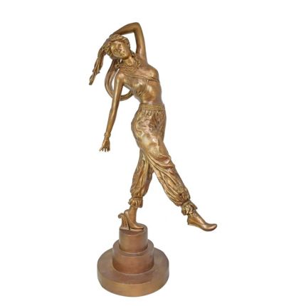 Art-Deco Bronzefigur Tänzerin, A BRONZE ART DECO DANCER