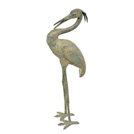 Bronzetierfigur Reiher, A BRONZE SCULPTURE OF A HERON