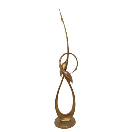 Bronzetierfigur Kraniche, abstrakter Stil, AN ABSTRACT BRONZE SCULPTURE OF TWO CRANES