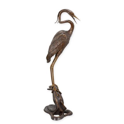 Brunnenfigur Reiher - Bronzebrunnen - Gartenbrunnen