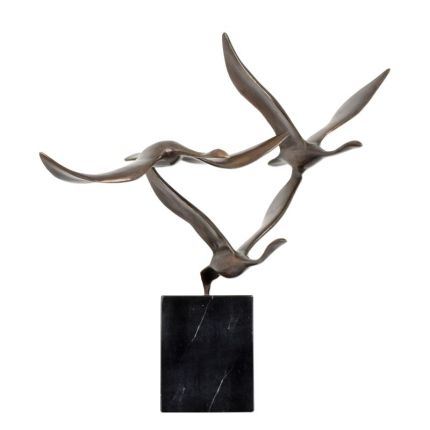 Bronzeskulptur drei fliegende Gänse, A BRONZE SCULPTURE OF TREE FLYING GEESE