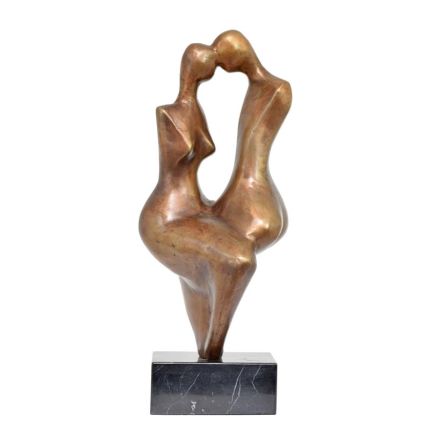 Moderne Bronzefigur vertrautes Paar, A MODERNIST BRONZE SCULPTURE OF AN INTIMATE COUPLE