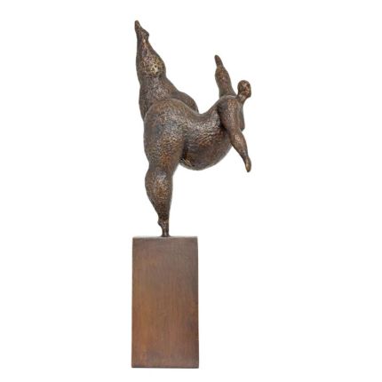 Moderne Bronzefigur Tänzerin, weiblicher Akt, A BRONZE SCULPTURE OF A FEMALE DANCER