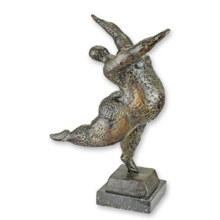 Moderne Bronzefigur nackte Tänzerin, A MODERNIST BRONZE SCULPTURE OF A FEMALE NUDE DANCER