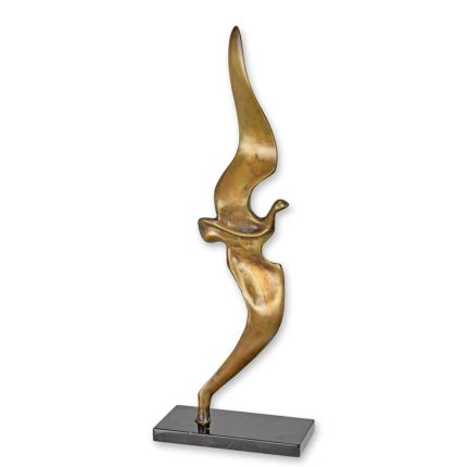 Moderne Bronzefigur Vogel im Flug, A MODERNIST BRONZE SCULPTURE OF A BIRD IN FLIGHT