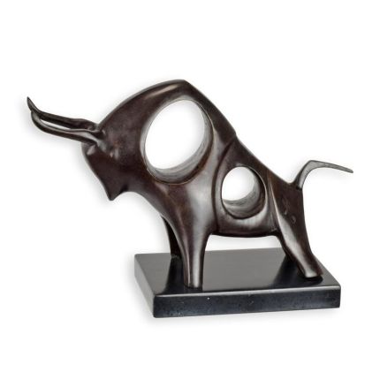 Moderne Bronzetierfigur Stier, A MODERNIST BRONZE SCULPTURE OF A BULL