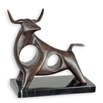 Moderne Bronzetierfigur Stier, A MODERNIST BRONZE SCULPTURE OF A BULL