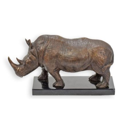 Bronzetierfigur Nashorn, A BRONZE SCULPTURE OF A RHINOCEROS