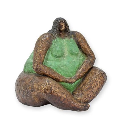 Bronzefigur sitzende Frau, Frauenfigur, A BRONZE SCULPTURE OF A SITTING FEMALE