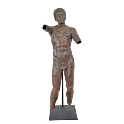 Bronzefigur Apoxymenos, Athlet, Männerfigur, A BRONZE SCULPTURE OF THE APOXYOMENOS OF LYSIPPOS