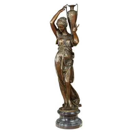 Bronzefigur Hebe mit Pokal, A BRONZE SCULPTURE OF HEBE WITH URN