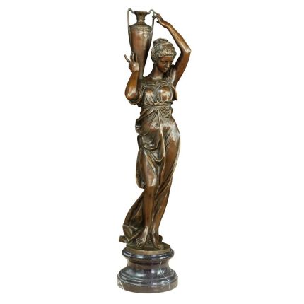 Bronzefigur Hebe mit Pokal, A BRONZE SCULPTURE OF HEBE WITH URN