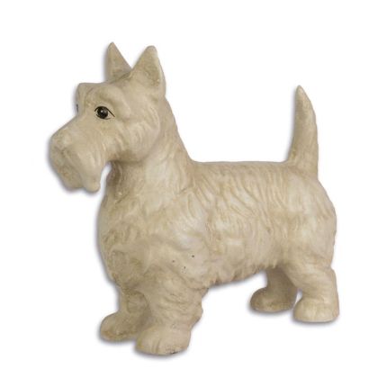 Gusseisen-Hundefigur, A CAST IRON FIGURINE OF A WHITE SCOTTISH TERRIER