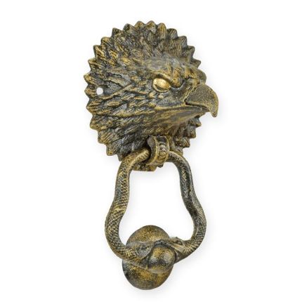 Paar Türklopfer Adlerkopf aus Gusseisen, A PAIR OF CAST IRON EAGLE HEAD DOOR KNOCKERS