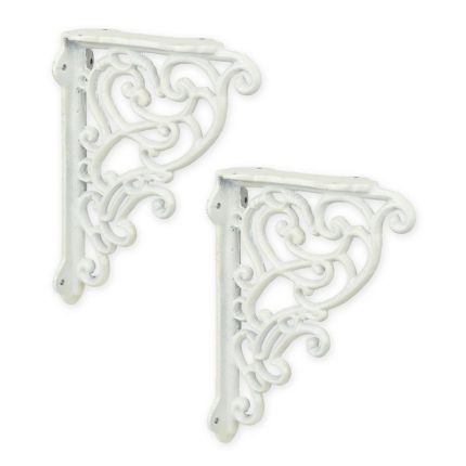 Paar Blumenwandhaken aus Gusseisen, A PAIR OF CAST IRON WALL BRACKETS