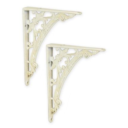 Paar Blumenwandhaken aus Gusseisen, A PAIR OF CAST IRON WALL BRACKETS