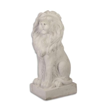 Kunststeinfigur Löwe, Polyresin, A RESIN AND MGO SCULPTURE OF A SITTING LION