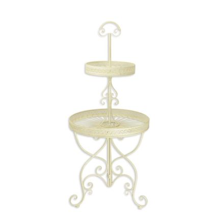 2-stufige Etagere, weiß, A 2-TIER ROUND IRON ETAGÈRE - WHITE