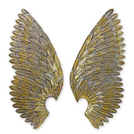 Wanddekoration Paar Engelflügel, A PAIR OF WALL MOUNTED ANGEL WINGS