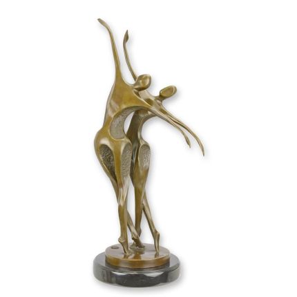 Moderne Bronzefigur tanzendes Paar, A MODERNIST BRONZE SCULPTURE OF A DANCING COUPLE