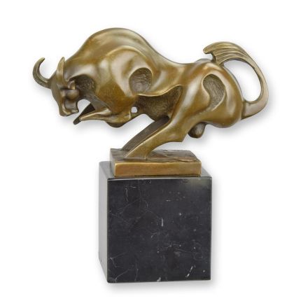 Moderne Bronzefigur Stier, A MODERNIST BRONZE SCULPTURE OF A BULL