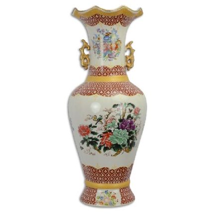 Blumenvase aus Porzellan im orientalischen Stil, AN ORIENTAL STYLE PORCELAIN FLOWER VASE