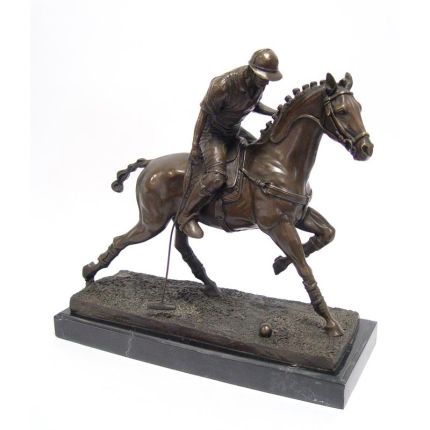 Bronzefigur Polospieler, A BRONZE SCULPTURE OF A POLO PLAYER